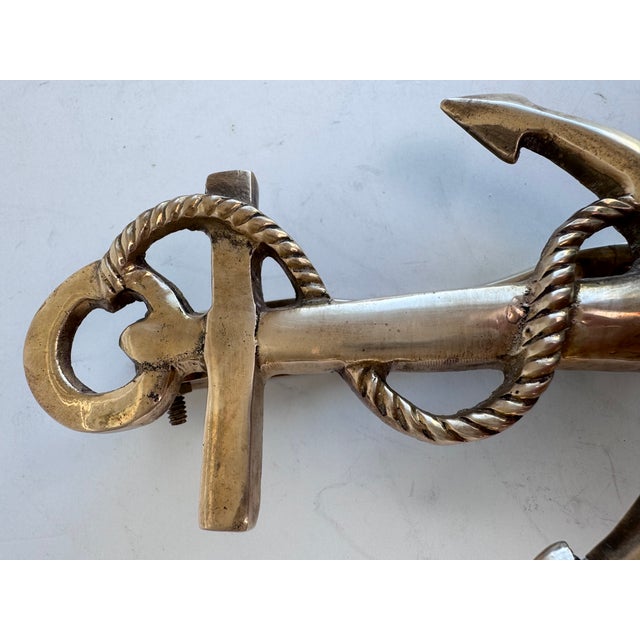 Traditional Brass Anchor Door Knocker For Sale - Image 3 of 7