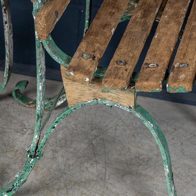Late 19th Century Antique 19th Century Victorian Wrought Iron & Wood Garden Seats, 1890, Set of 4 For Sale - Image 5 of 18