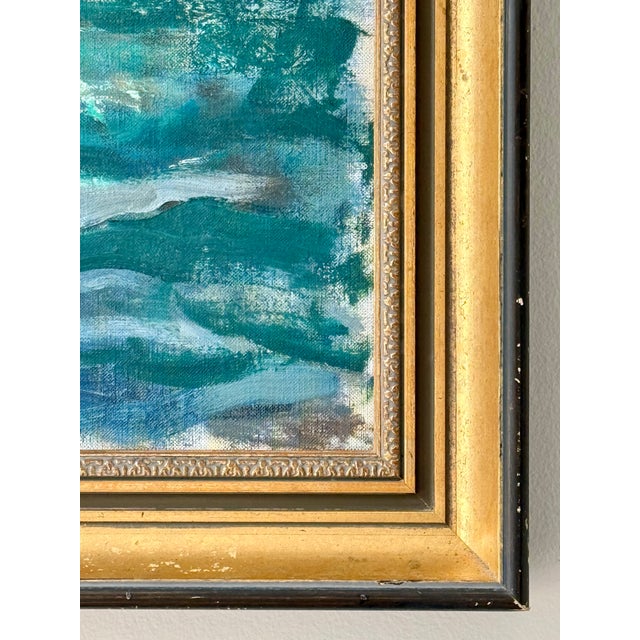 Mid 20th Century Vintage Original Oil Painting Impressionist Seascape Signed Friedman For Sale - Image 5 of 12