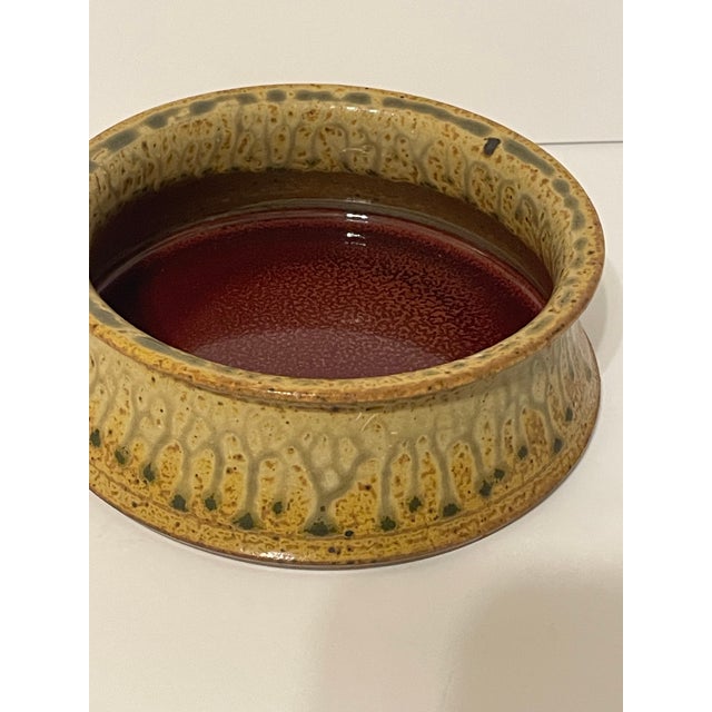 Original Paul Ray Stoneware Brie Baking Bowl in Ox Blood Red Glaze For Sale - Image 9 of 11