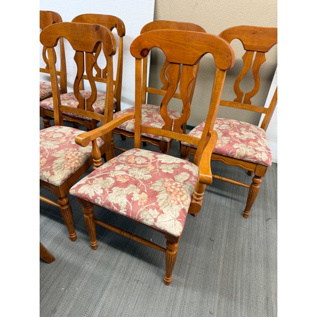 Fiddleback Splat Floral Dining Chairs, Set of Eight For Sale - Image 10 of 12