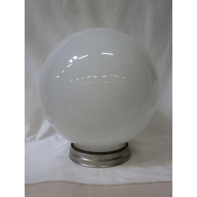 1930s Round Sphere Milk Glass Ceiling Globe With Fitter For Sale - Image 4 of 5