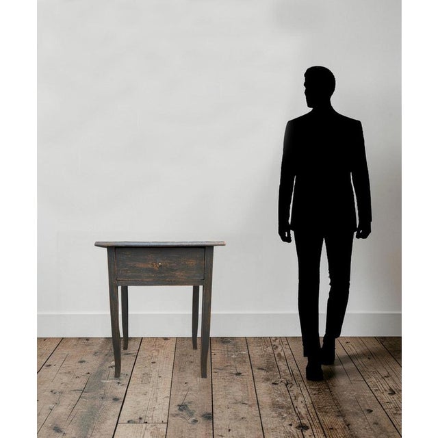 Dark Lacquered Fir Side Table For Sale - Image 12 of 13