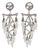 Faceted Crystal Drops Chandelier Silver Plate Clip Earrings For Sale