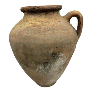 Ancient Large Roman Terracotta Wine Pitcher/Vessel Signed