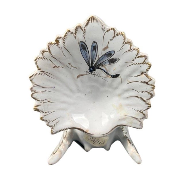 French Faience Salt Cellar Peacock Saint Clement For Sale - Image 4 of 4