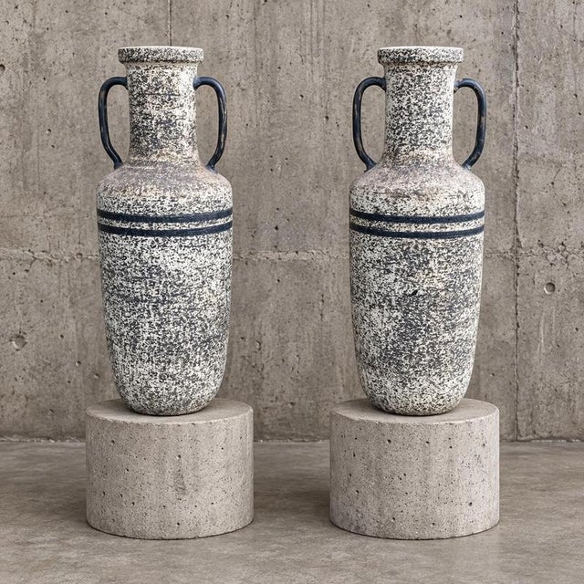 Wood Large Dutch Hand Turned Vases in Ceramic, 1970s, Set of 2 For Sale - Image 7 of 7