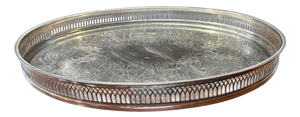 Silver Plate Gallery Tray on Bun Feet