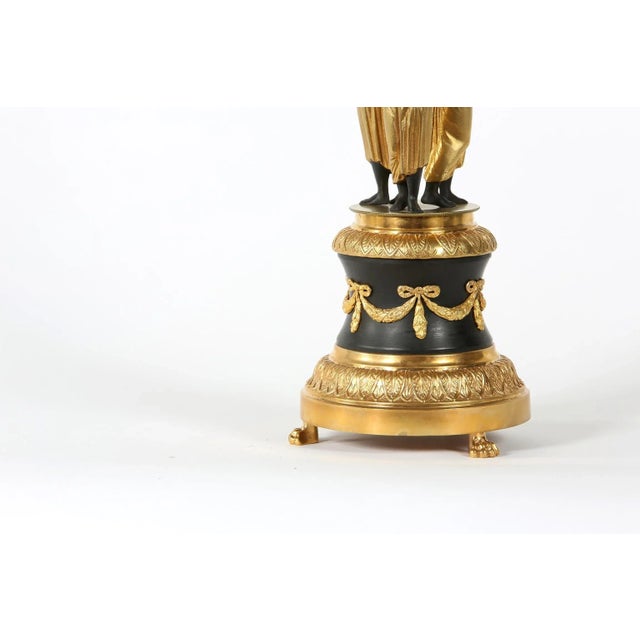 Traditional Empire Style Two Tone Gilt Pedestal / Cut Glass Tazza For Sale - Image 3 of 13