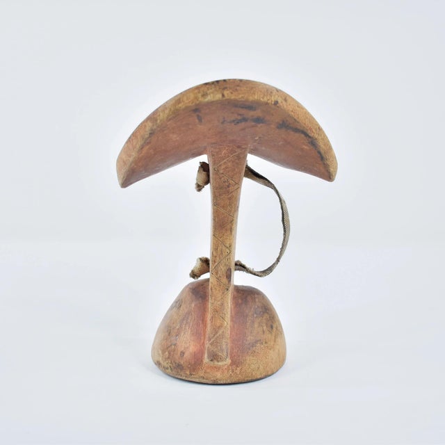 Early 20th Century Maasai Wood Headrest with Strap Kenya For Sale - Image 4 of 12