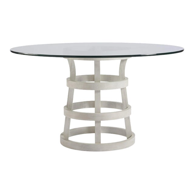 Shoreline Round Glass 54" Table, Beige For Sale