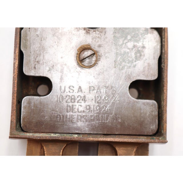 Brass Antique Brass Horseshoe Jimmy Proof Deadbolt Rim Lock For Sale - Image 8 of 8