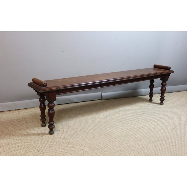Maroon Late 18th Century Mahogany Bench For Sale - Image 8 of 8