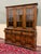 1930s Antique English Large Bookcase Cupboard Cabinet Triple Door Glass Oak C. 1930s For Sale - Image 5 of 18