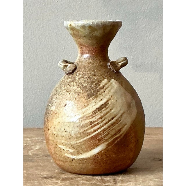 Vintage Boho Original Studio Pottery Vase For Sale - Image 9 of 12