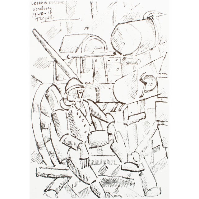 Paper 1990 After Fernand Leger "The 100 of Marine, Verdun, October 13, 1916", Black and White Print For Sale - Image 7 of 8