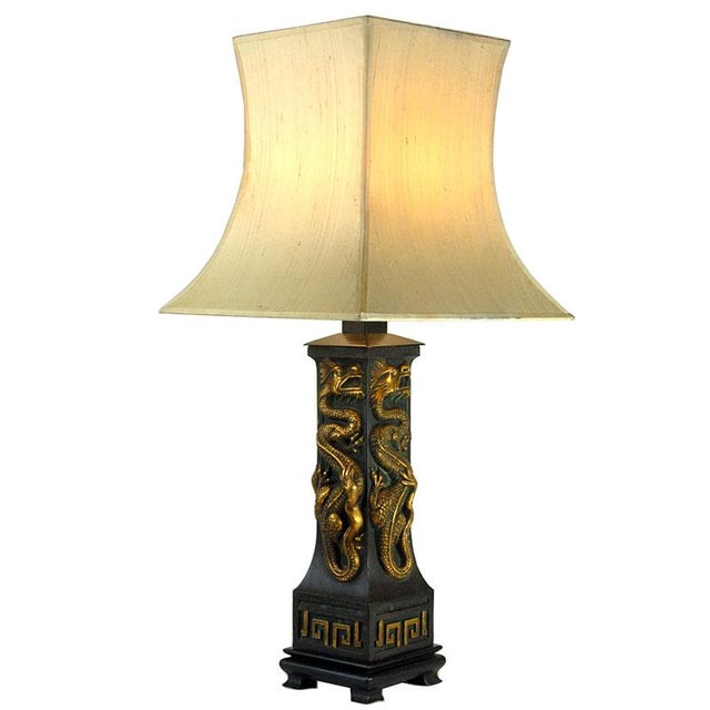 Vintage Gold Dragons Table Lamp, 1960s For Sale - Image 13 of 13
