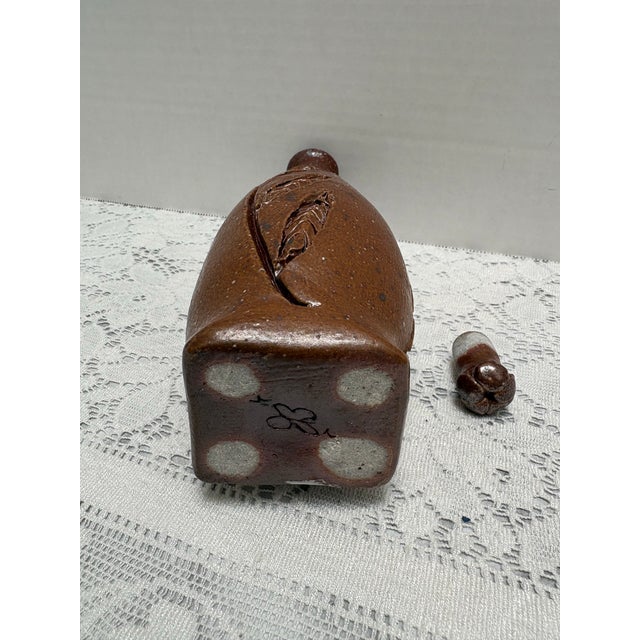Ceramic Vintage Handmade Pottery Vase, Bottle or Vessel With Top Closure For Sale - Image 7 of 8