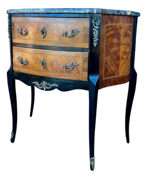 French Louis XV Style Marble Top Petite Commode, Mid-20th Century