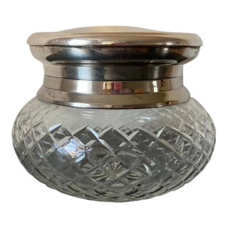 Mid 20th Century English Art Glass and Silver Vanity or Jewelry Box For Sale