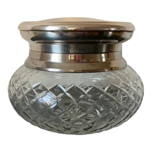 Mid 20th Century English Art Glass and Silver Vanity or Jewelry Box