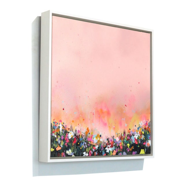 Peach Glow - Vibrant Modern Abstract Textured Nature-Inspired Mixed Media Original Artwork by Lee Herring For Sale In Los Angeles - Image 6 of 8