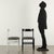 Group of six vintage chairs of Italian manufacture, exposed black and white relacquered wood and foam padding, animal-...