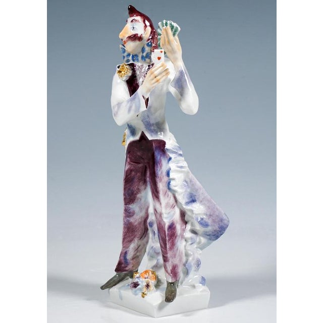 Magician with Cards Circus Figurine by Peter Strang for Meissen, 1992 For Sale - Image 4 of 6