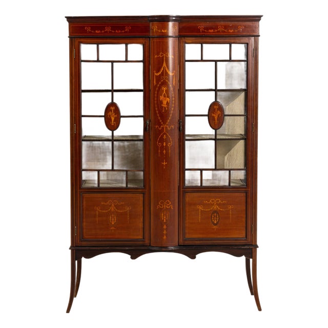 Edwardian Marquetry Vitrine, Antique, United Kingdom, 19th Century For Sale