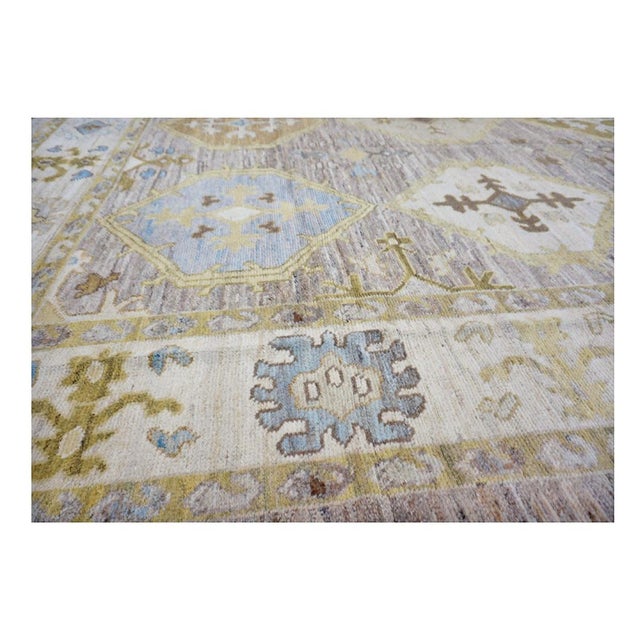 21st Century Turkish Oushak 11x15 Grey, Ivory, Olive & Yellow Handmade Area Rug #1144074 For Sale - Image 12 of 13