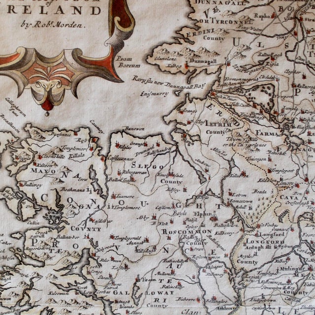 17th Century Map of Ireland by Robert Morden (Ca. 1650-1703) For Sale - Image 5 of 12