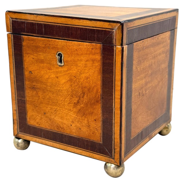 18th Century George III Satinwood Square Tea Caddy, 1790 For Sale - Image 10 of 10