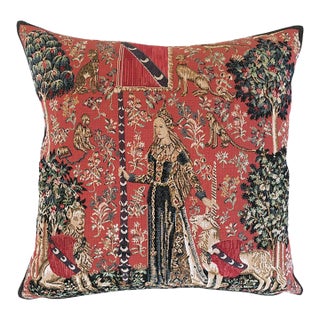 Lady & Unicorn Touch Tapestry Cushion With Feather Filler - 46x46cm (18"x18") For Sale