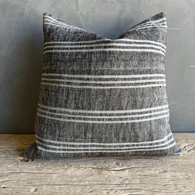 Size: 22" x 22" Crafted from authentic vintage Turkish hemp rugs, each pillow is a one-of-a-kind statement piece rich in...