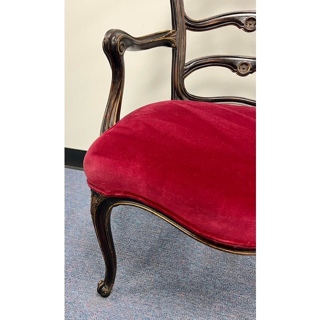 Antique Carved French Ladderback Armchair For Sale - Image 9 of 12