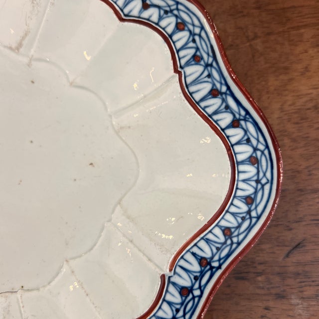 English Antique 18th Century English Creamware Lobed Oval Platter For Sale - Image 3 of 5
