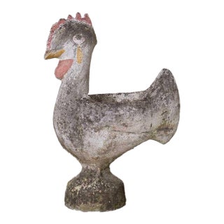 1960s French Concrete Rooster Planter For Sale