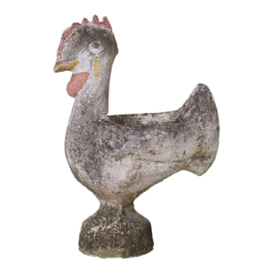 1960s French Concrete Rooster Planter