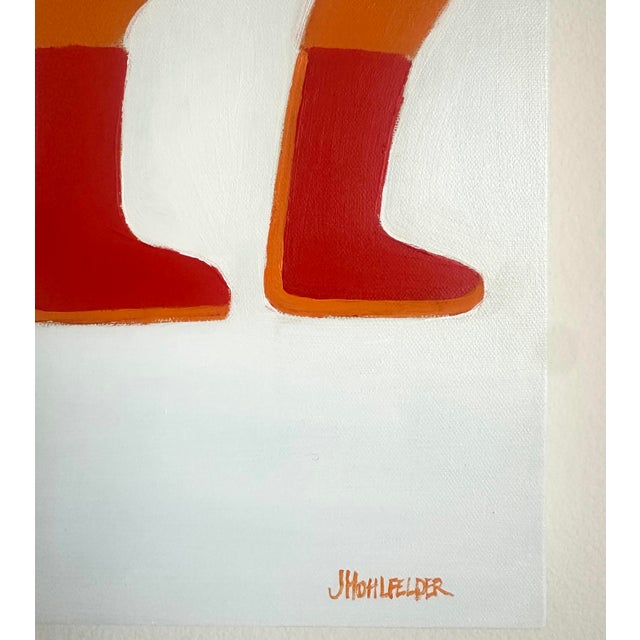 Textile "Snow Play" Modern Oil Painting, by Jennifer Hohlfelder For Sale - Image 7 of 9