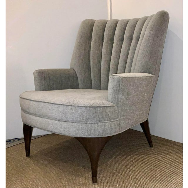 Wood Global Views Modern Gray Woven Lounge Chair For Sale - Image 7 of 7