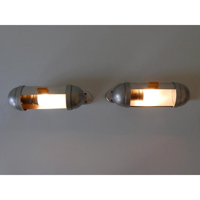 Silver Streamline Submarine Cabinet Sconces from König, Germany, 1940s, Set of 2 For Sale - Image 8 of 18