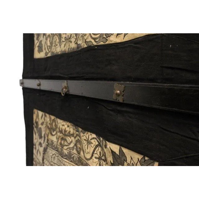 Black Vintage Tapestry Door Curtain Family Scene For Sale - Image 8 of 10