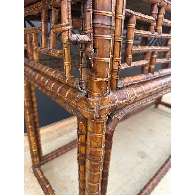 Early 20th Century Chinese Bamboo Altar Console Table 19th Century For Sale - Image 5 of 12
