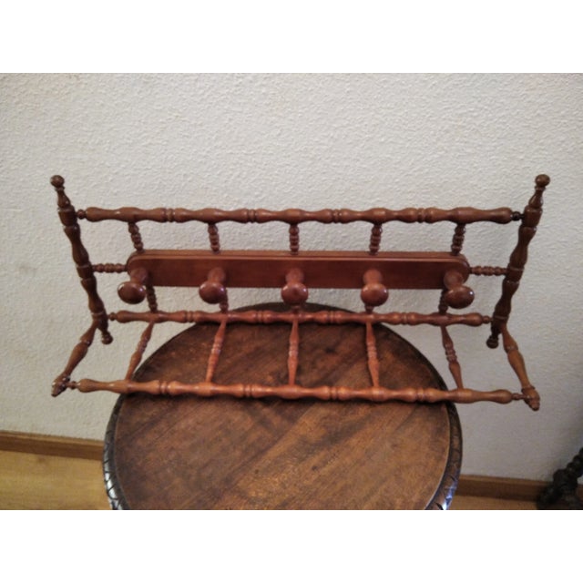 Antique Light Turned Wood Coat Rack, Early 20th Century For Sale - Image 11 of 13