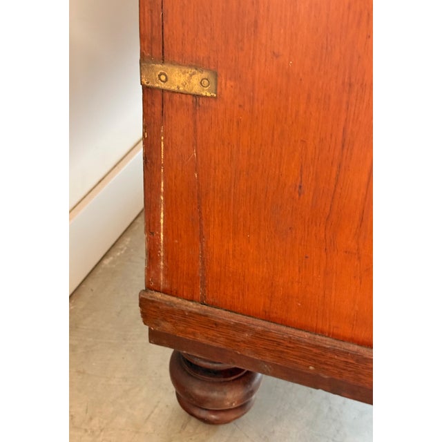 Antique 19th Century Anglo-Indian Two-Part Campaign Chest of Drawers W/ Brass Hardware For Sale - Image 9 of 18