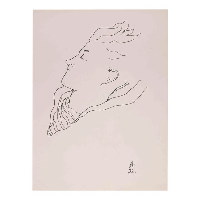 Jean Cocteau, Portrait de Jean Desbordes, Lithograph, 1929 For Sale