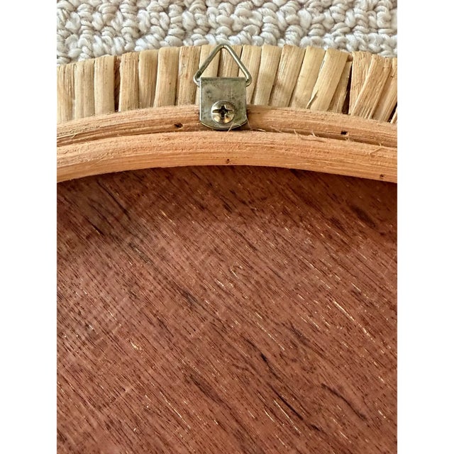 Early 20th Century Vintage Rattan Round Mirror For Sale - Image 5 of 6