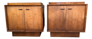 1970s Pair of Tobago Brutalist Walnut Nightstands