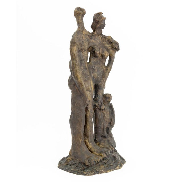 Metal David Azuz Father, Mother & Child Patinated Bronze For Sale - Image 7 of 10