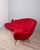 Large Vintage Curved Sofa in Red Velvet, 1950s For Sale - Image 4 of 16